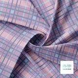 Pink and blue plaid fabric