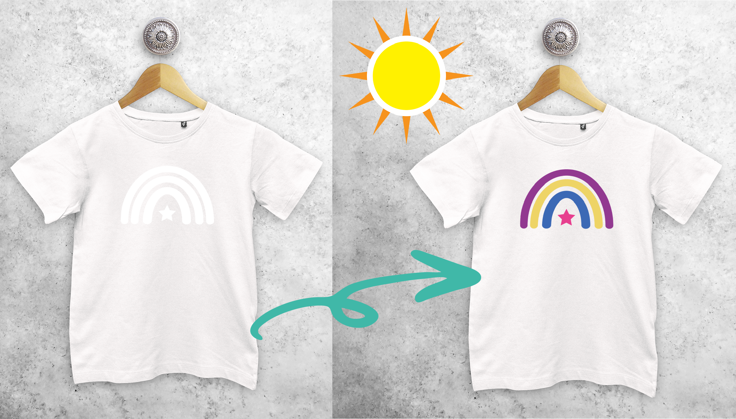 Rainbow and star magic kids shortsleeve shirt