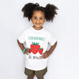 'Strawberries are my jam' kids shortsleeve shirt