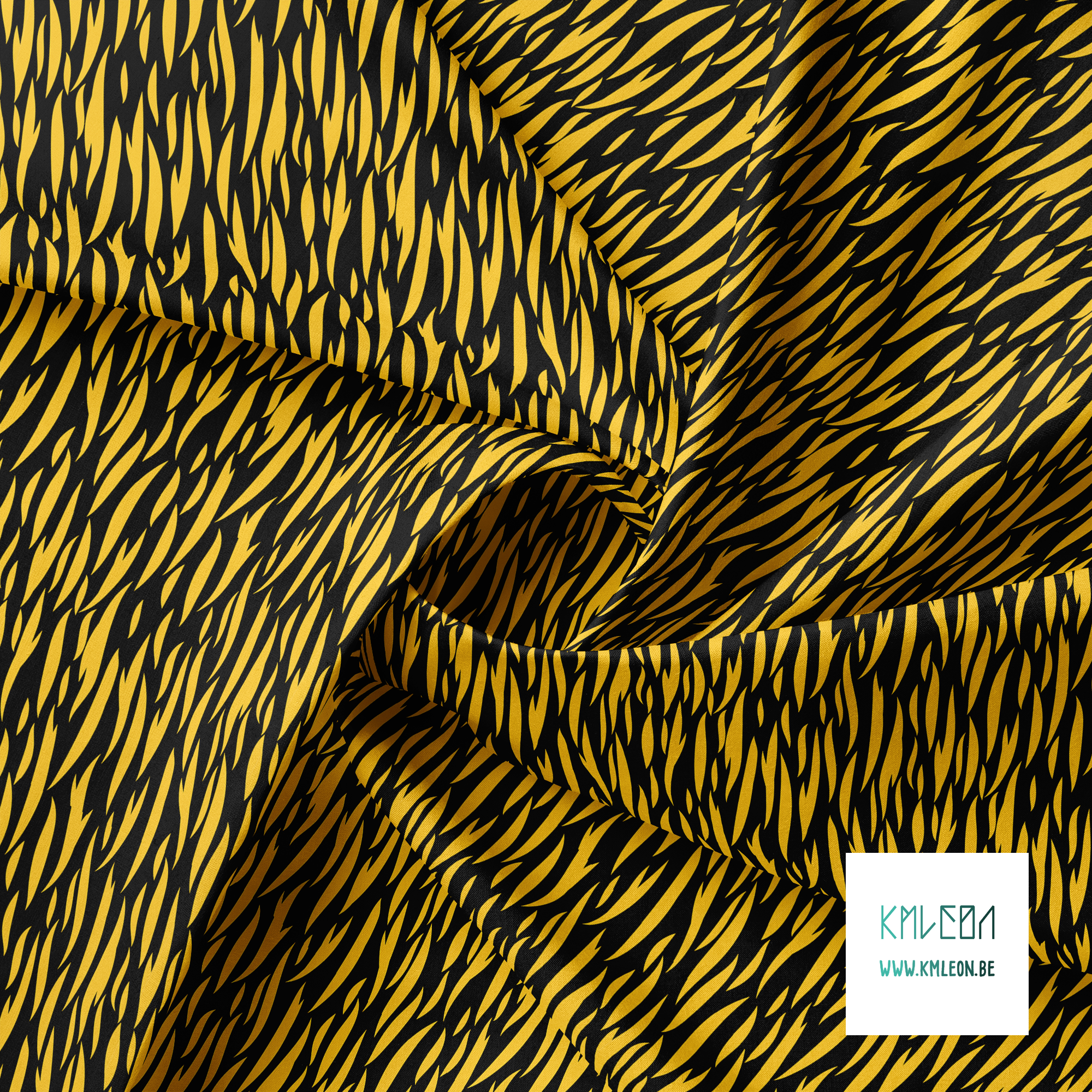 Yellow tiger stripes fabric