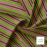 Pink, purple, yellow and green vertical stripes fabric