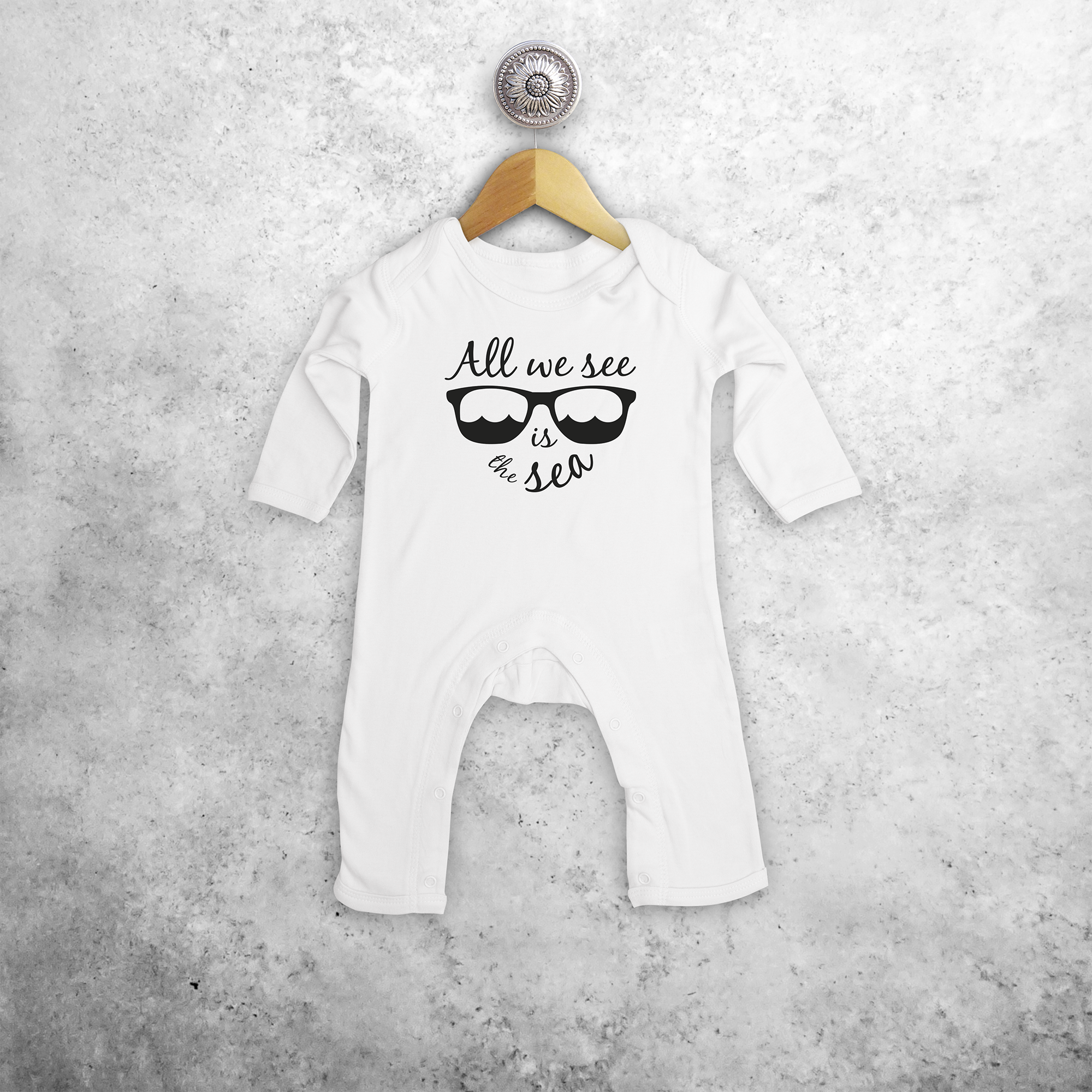 'All we see is the sea' baby romper