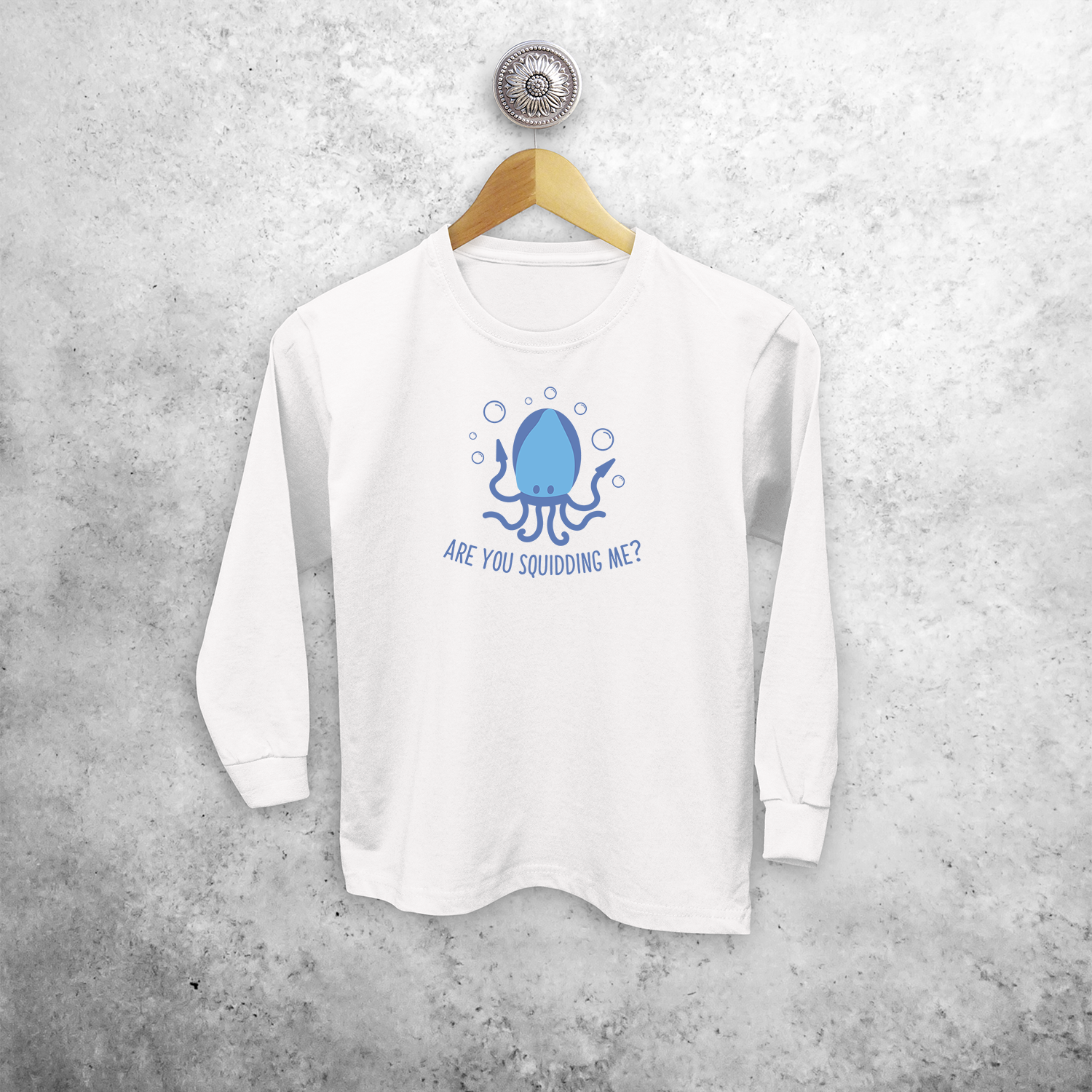 'Are you squidding me?' kids longsleeve shirt