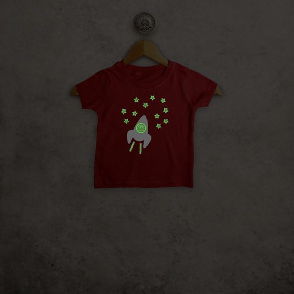 Astronaut glow in the dark baby shortsleeve shirt
