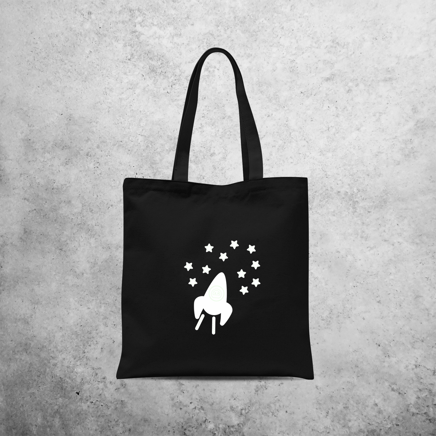 Astronaut glow in the dark tote bag