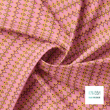 Yellow, pink and brown triangles fabric