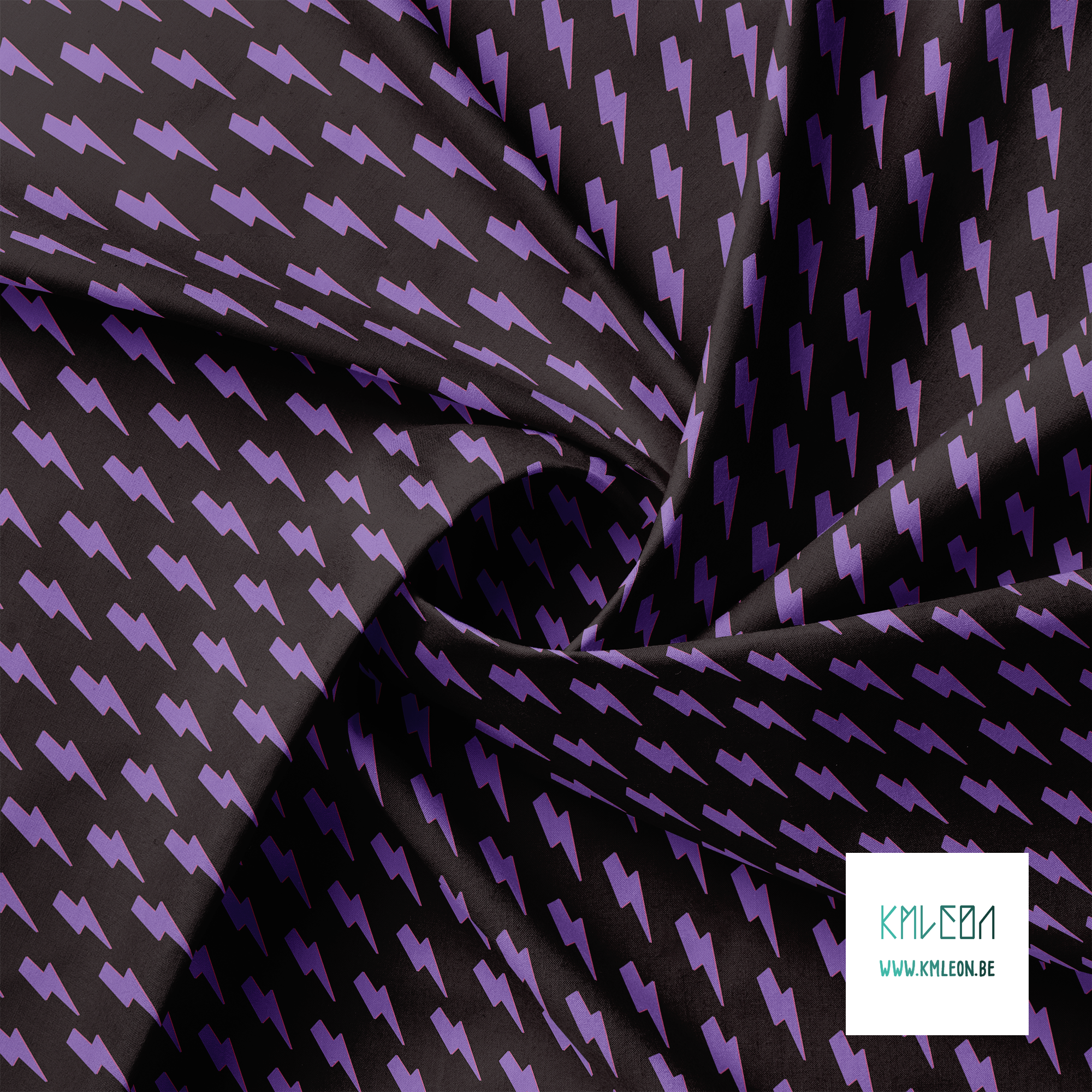 Purple lightening bolts fabric