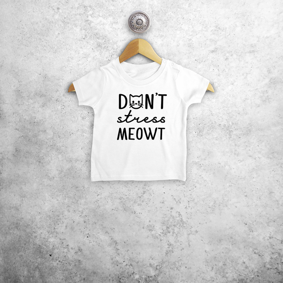 'Don't stress meowt' baby shortsleeve shirt