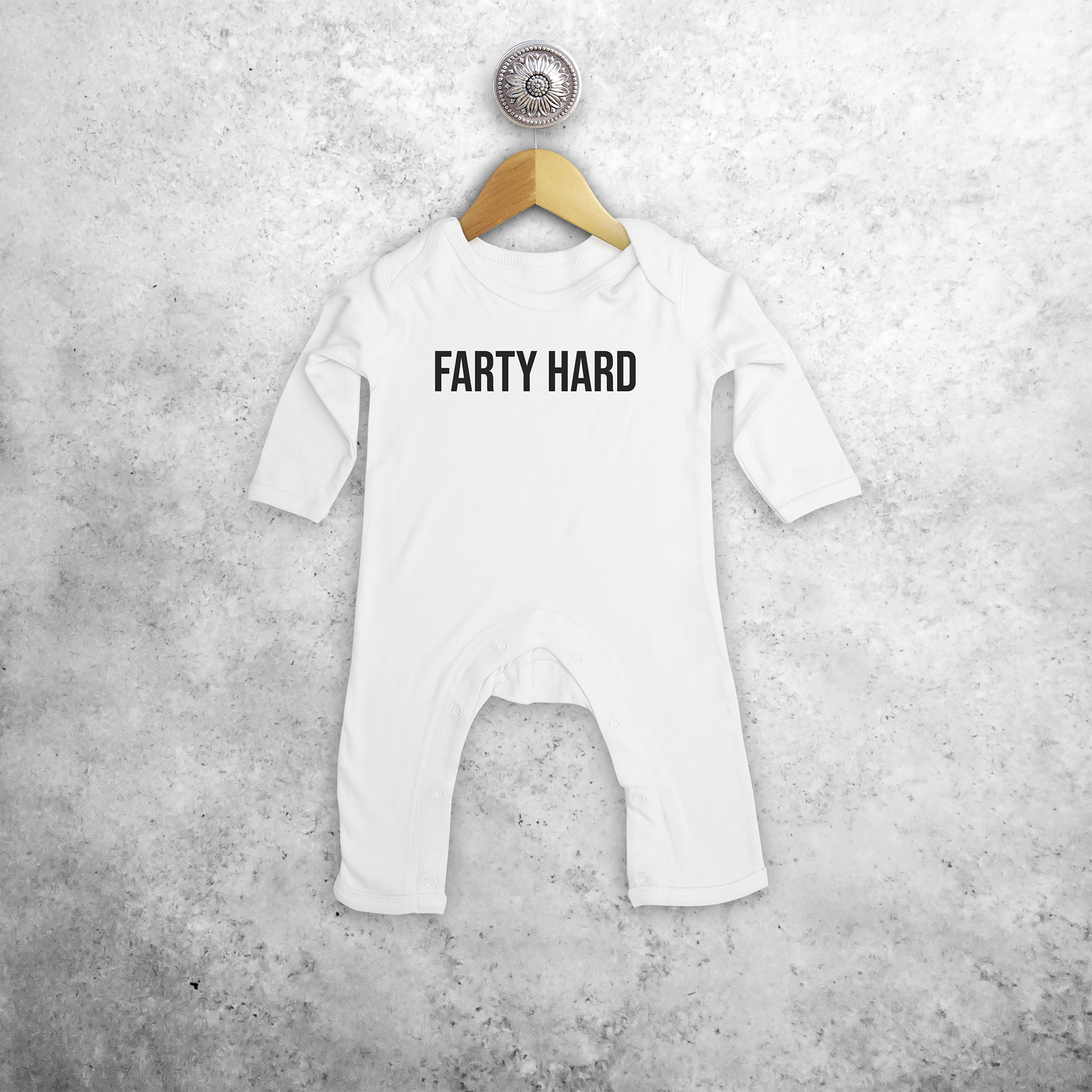 'Farty hard' baby longsleeve romper