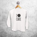 'I donut care' kids longsleeve shirt