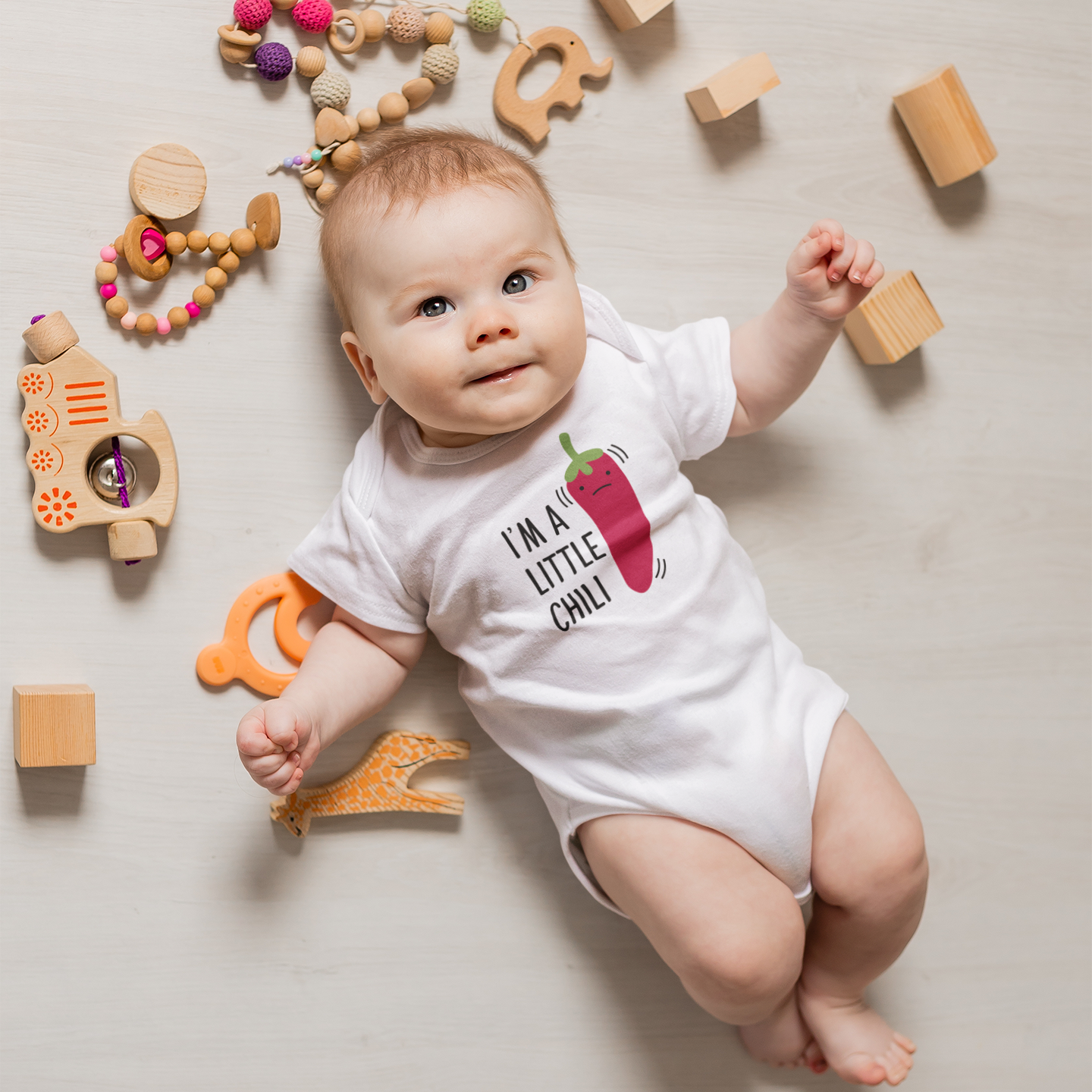 'I'm a little chili' baby shortsleeve bodysuit