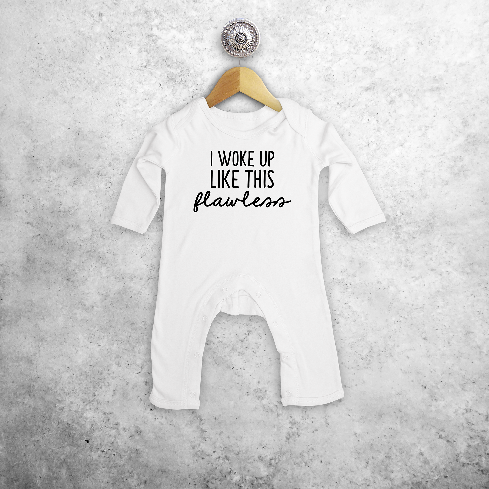 'I woke up like this - flawless' baby romper