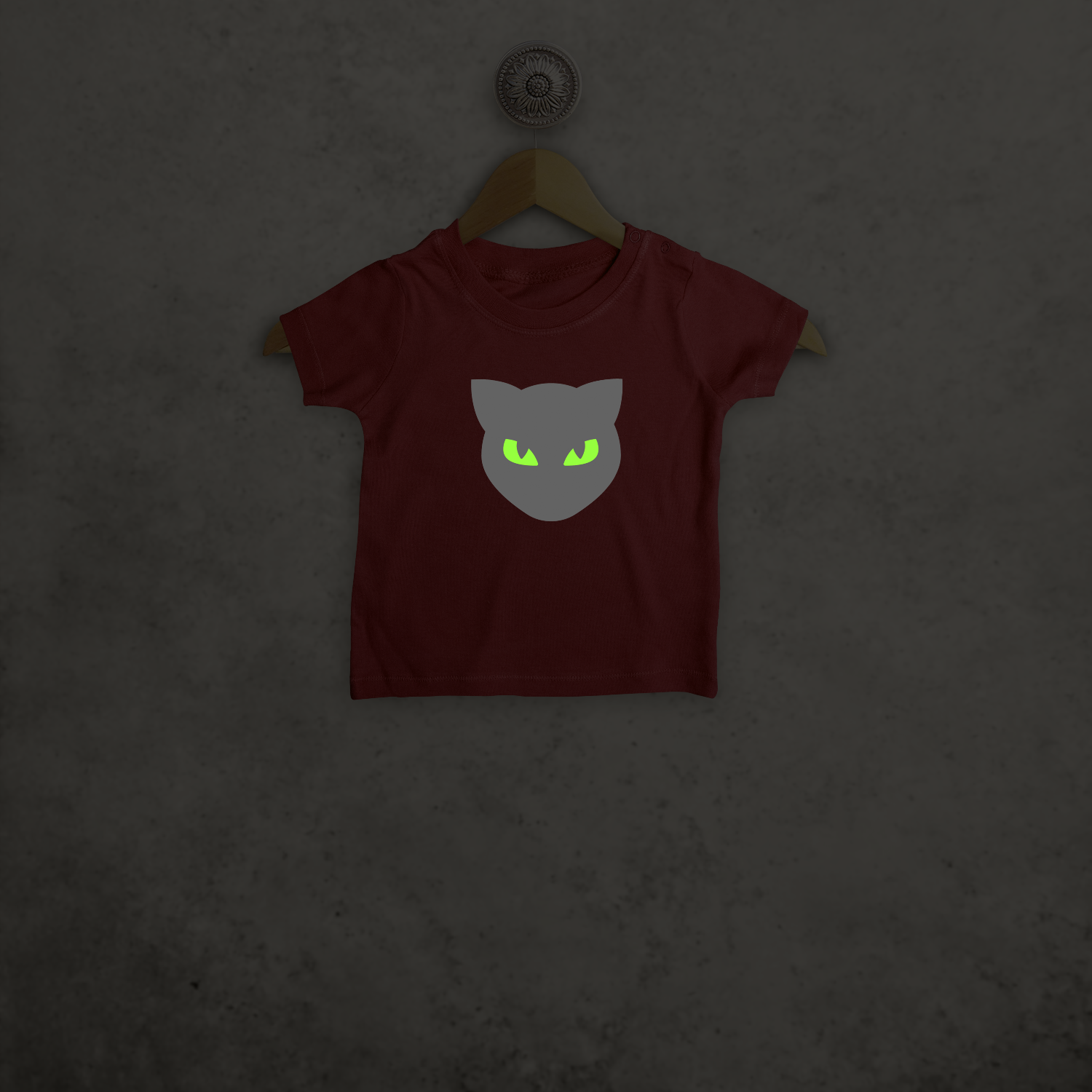 Cat glow in the dark baby shortsleeve shirt