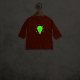 Light bulb glow in the dark baby longsleeve shirt