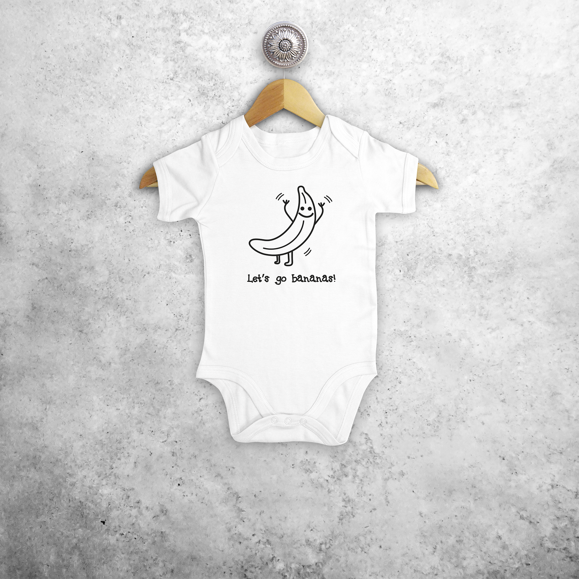 'Let's go bananas' baby shortsleeve bodysuit