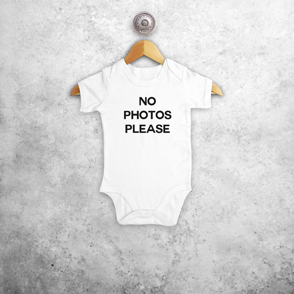 'No photos please' baby shortsleeve bodysuit