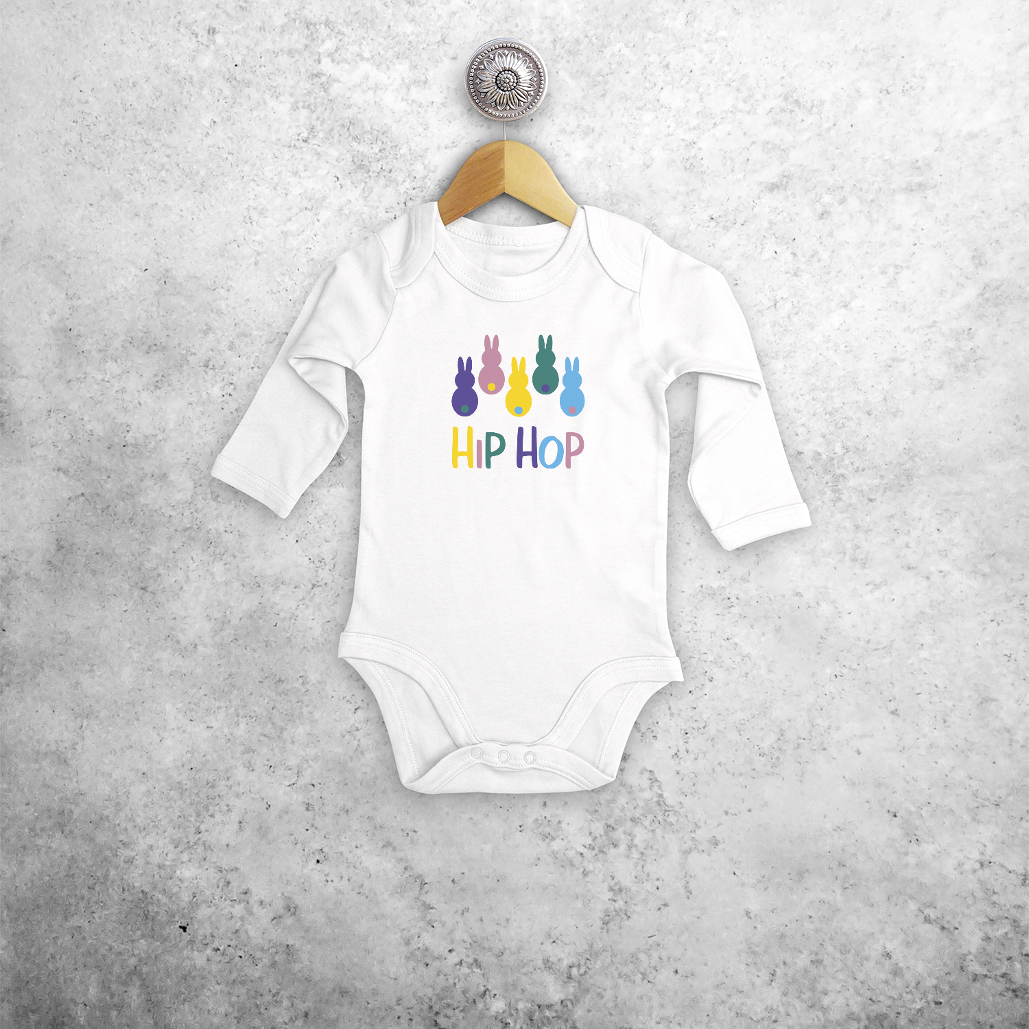 'Hip hop' bunnies baby longsleeve bodysuit