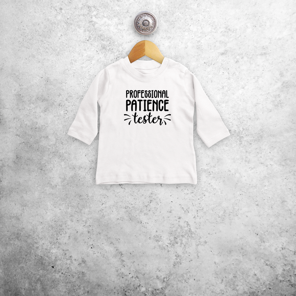 'Professional patience tester' baby longsleeve shirt