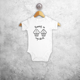 'Running on cupcakes' baby shortsleeve bodysuit