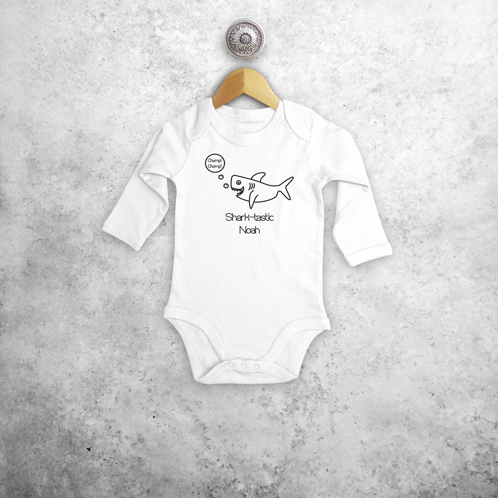 'Sharktastic' baby longsleeve bodysuit