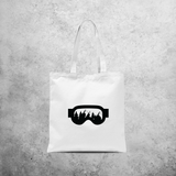 Tote bag, with ski goggles print by KMLeon.