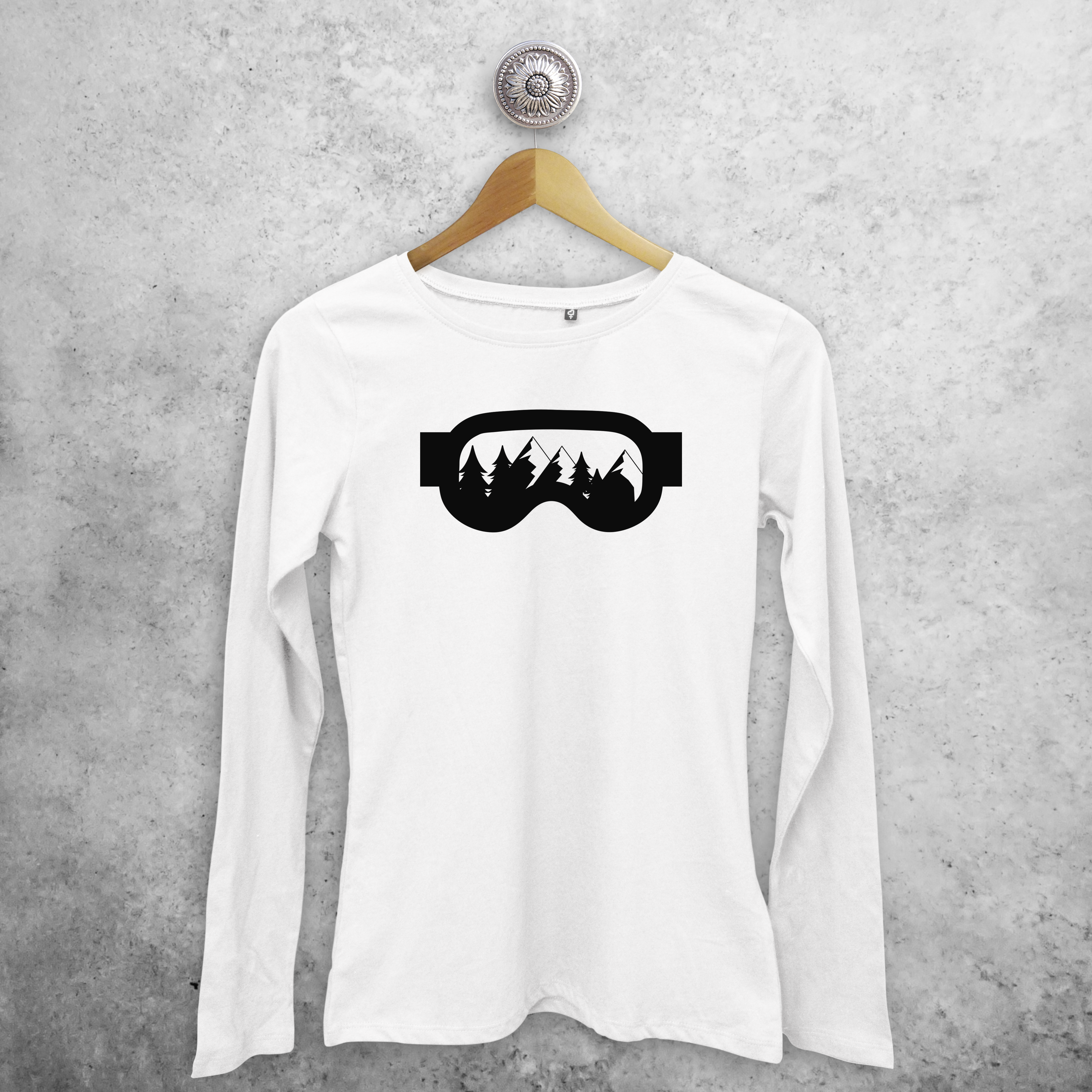 Adult shirt with long sleeves, with ski goggles print by KMLeon.