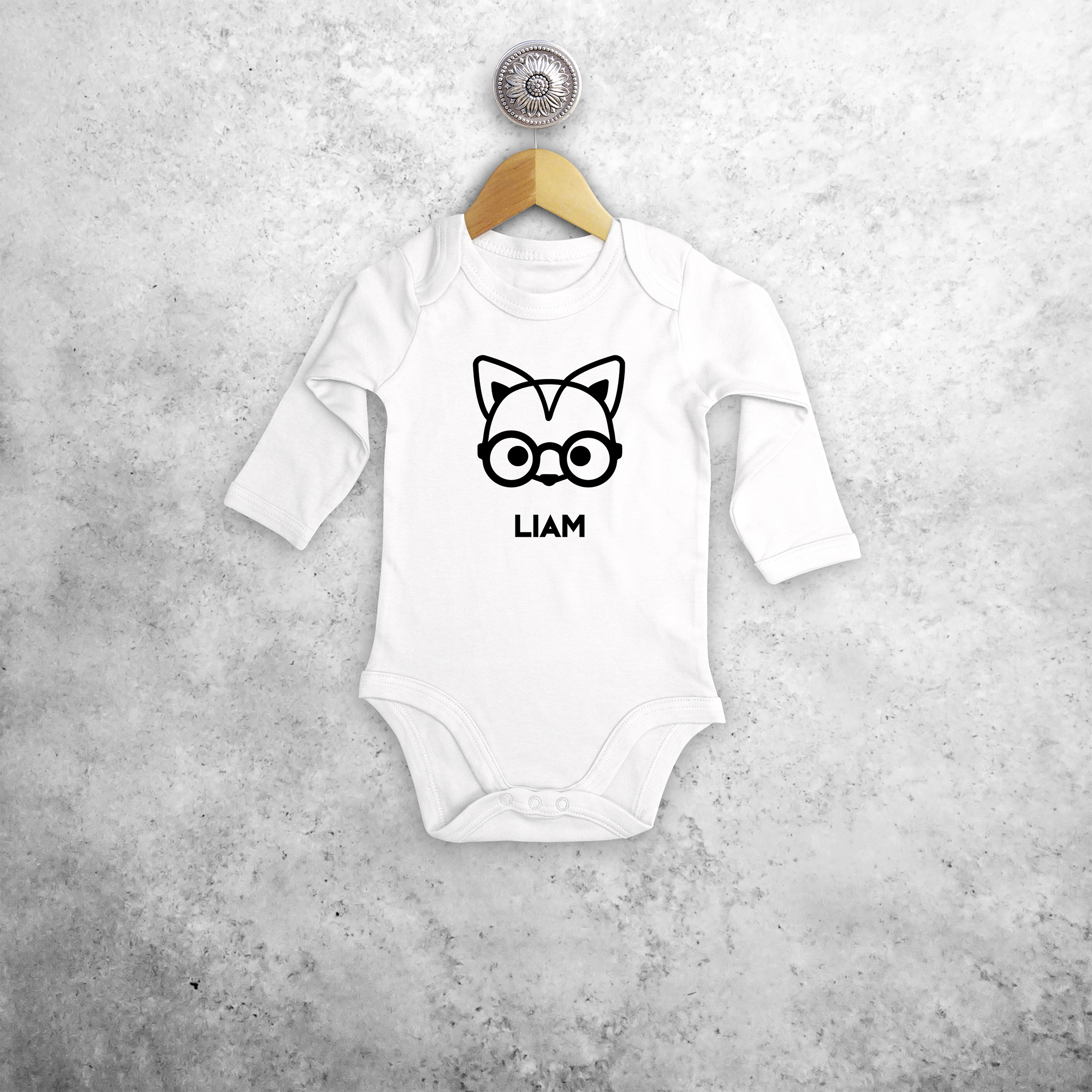 Fox with glasses baby longsleeve bodysuit