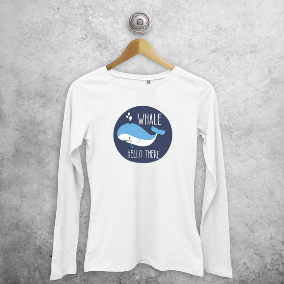 'Whale hello there' adult longsleeve shirt